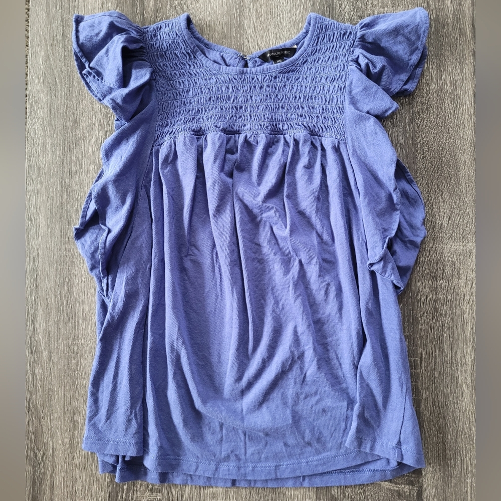 Banana Republic Smocked Ruffle Top - Picture 2 of 7